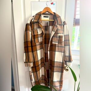 Brown Plaid Coat / Shacket